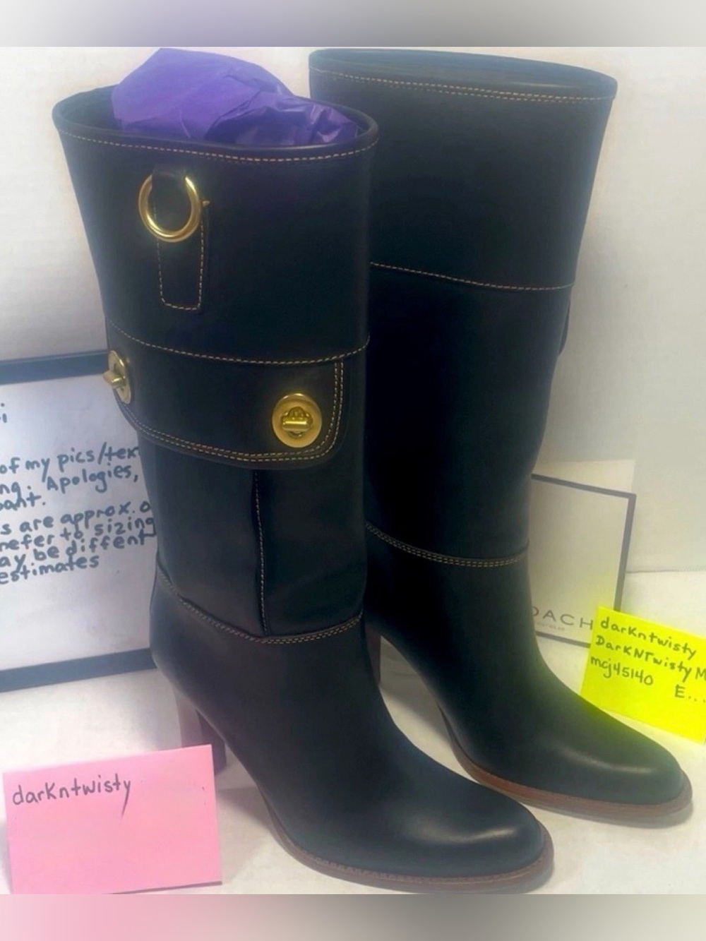 Vintage Near Perfect Like New Coach Black Leather Boots Coach Leather Scent